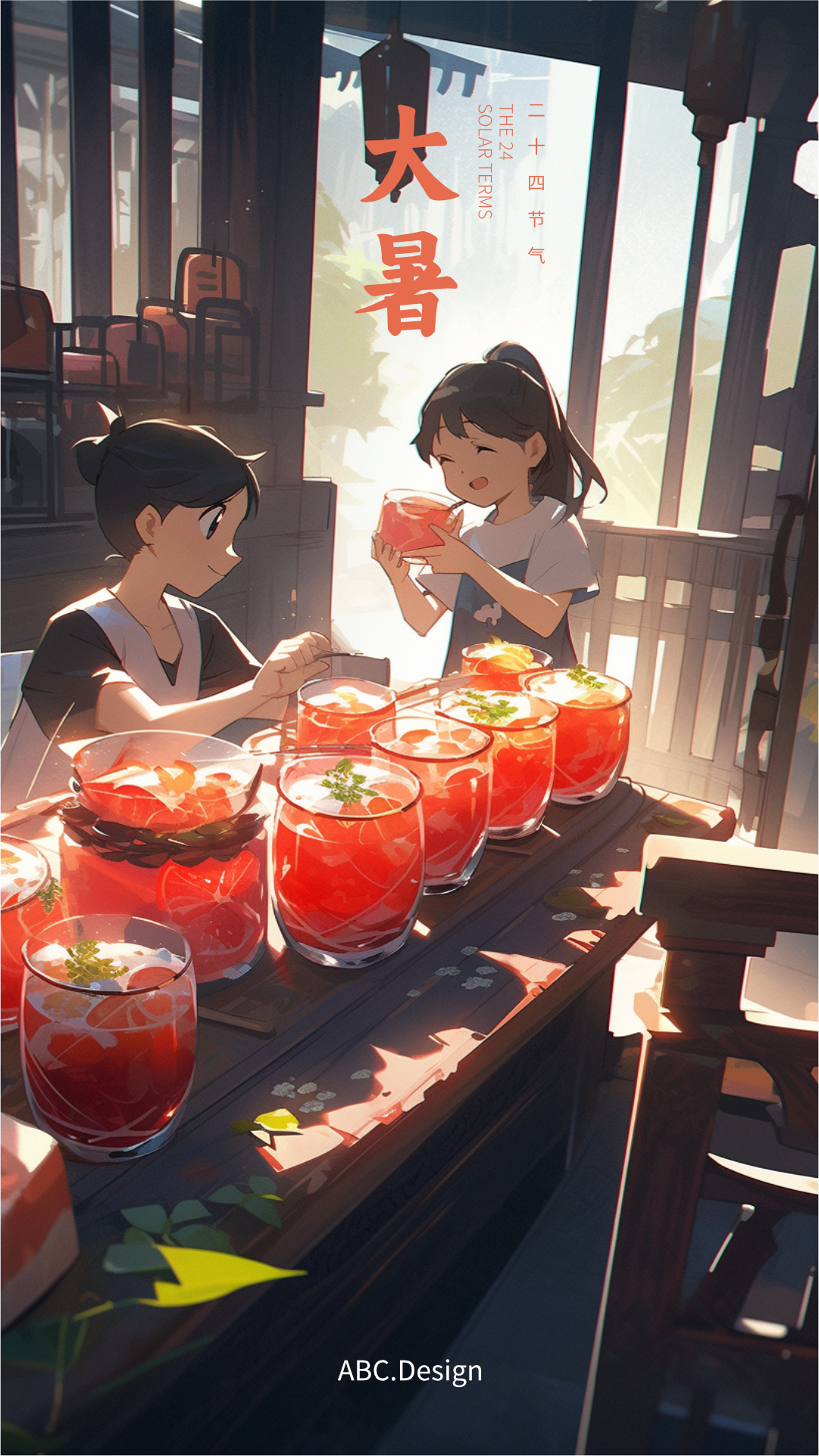 二十四节气二次元风格海报