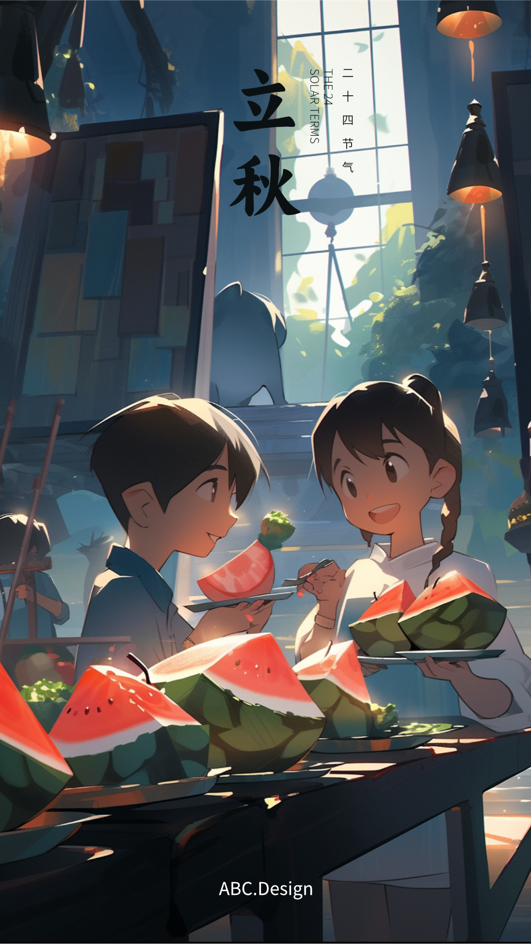 二十四节气二次元风格海报