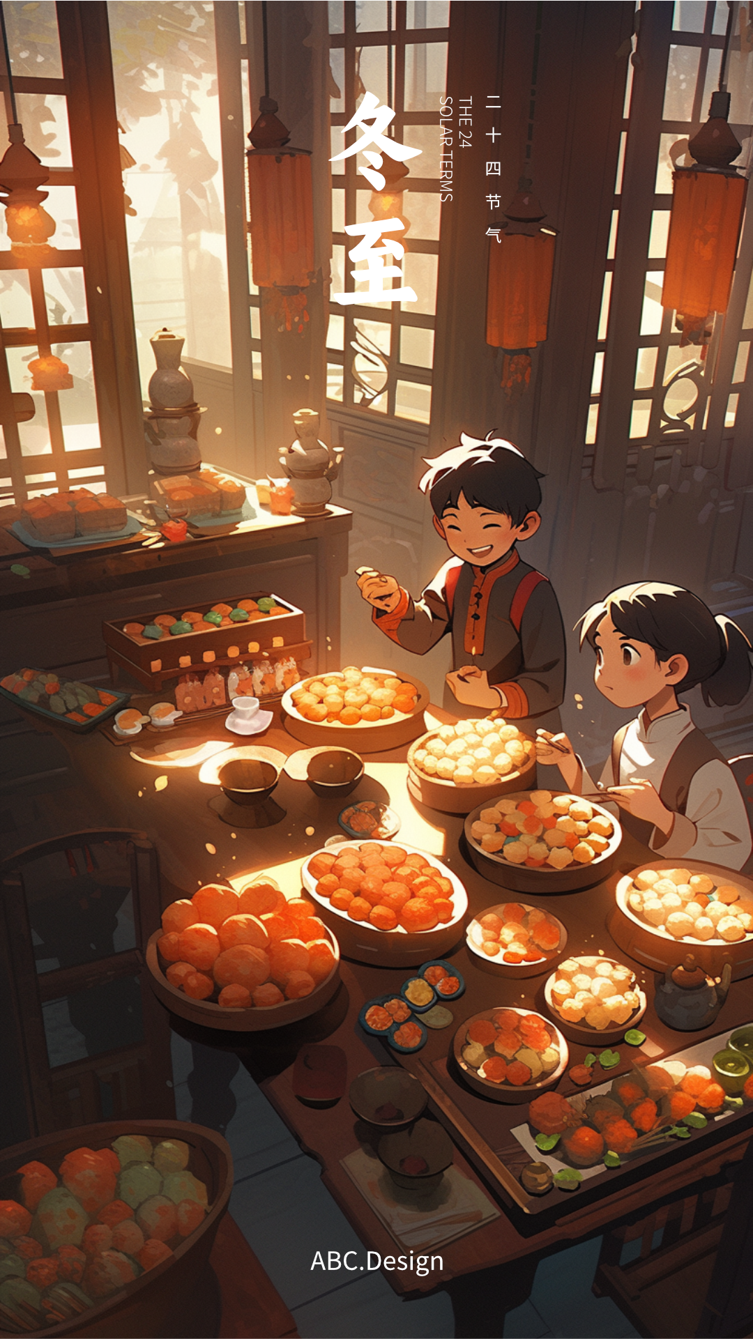 二十四节气二次元风格海报