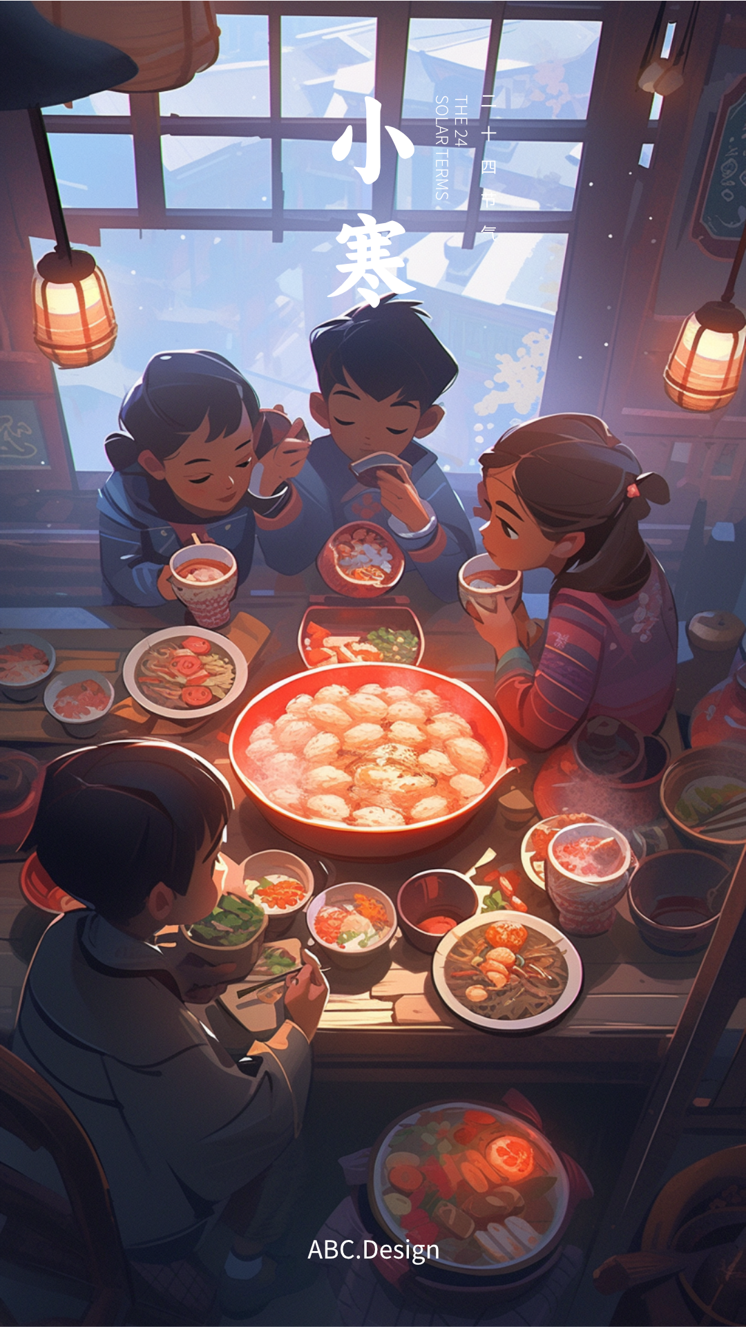 二十四节气二次元风格海报