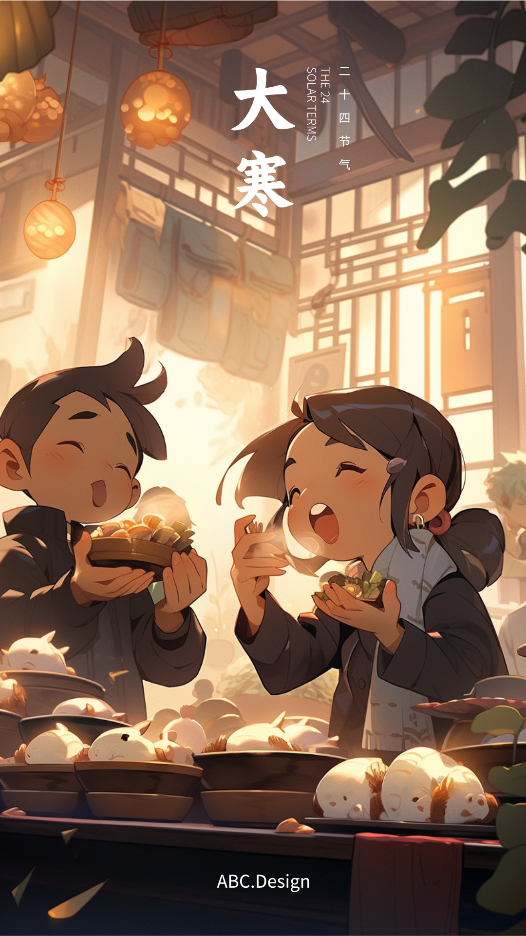 二十四节气二次元风格海报