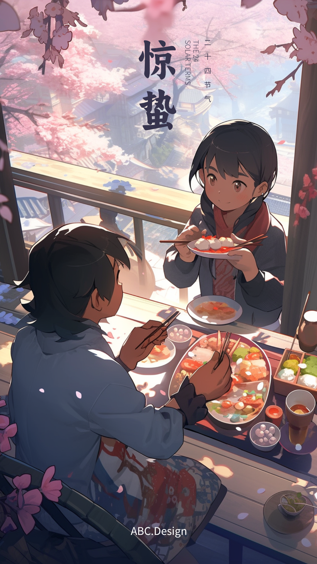 二十四节气二次元风格海报