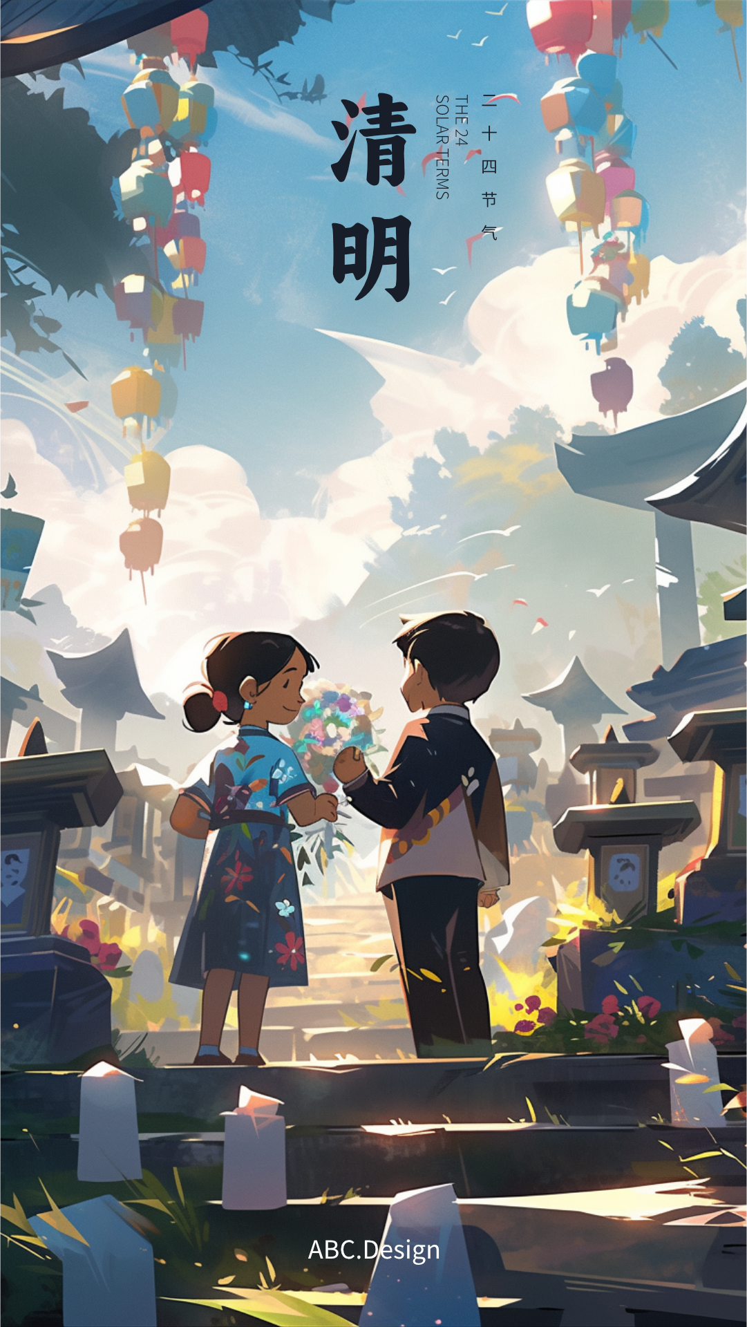 二十四节气二次元风格海报
