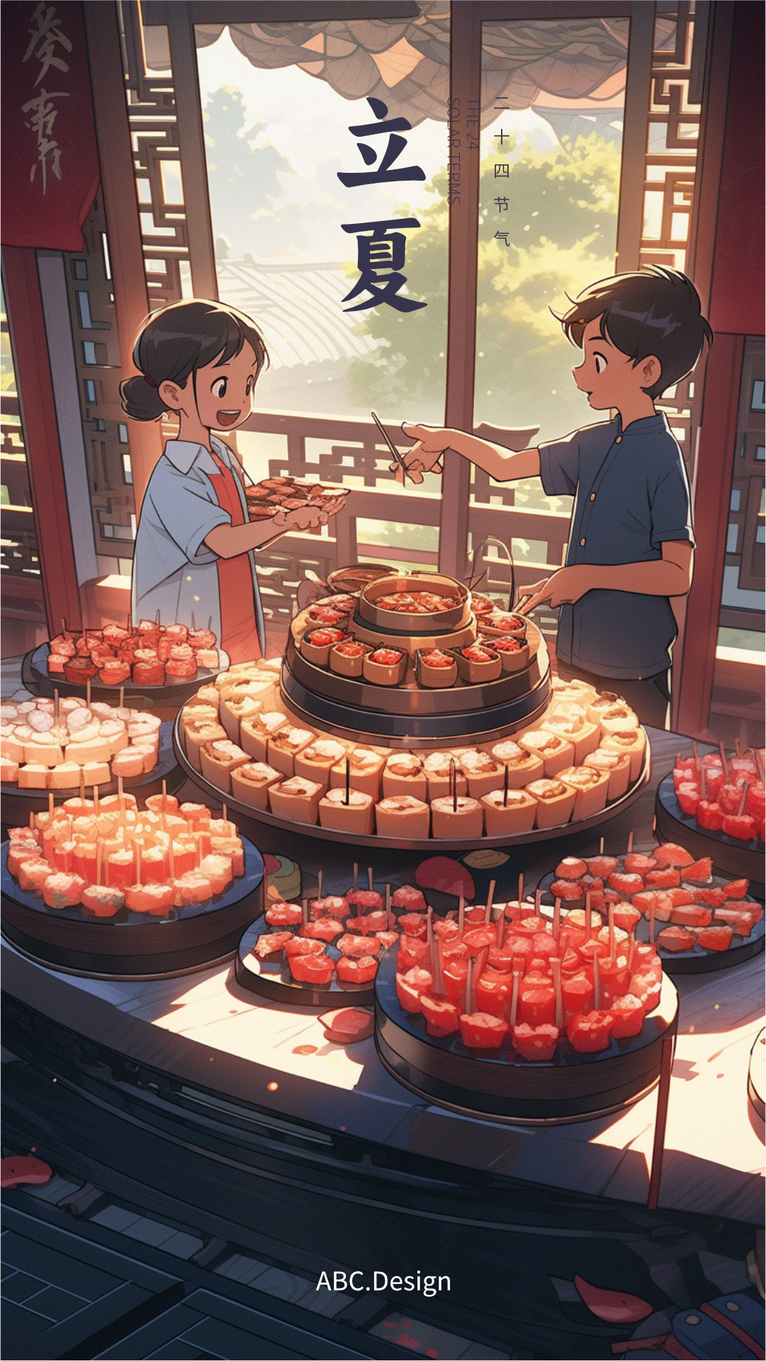 二十四节气二次元风格海报