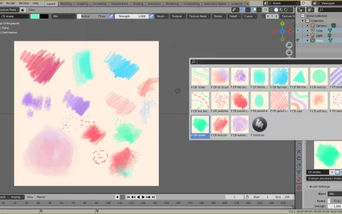 插图画笔包，用于Blender的纹理绘画