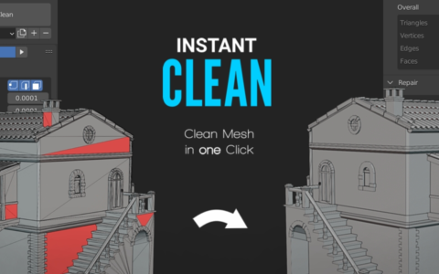 Blender网格清洁工具 Instant Clean 2.2