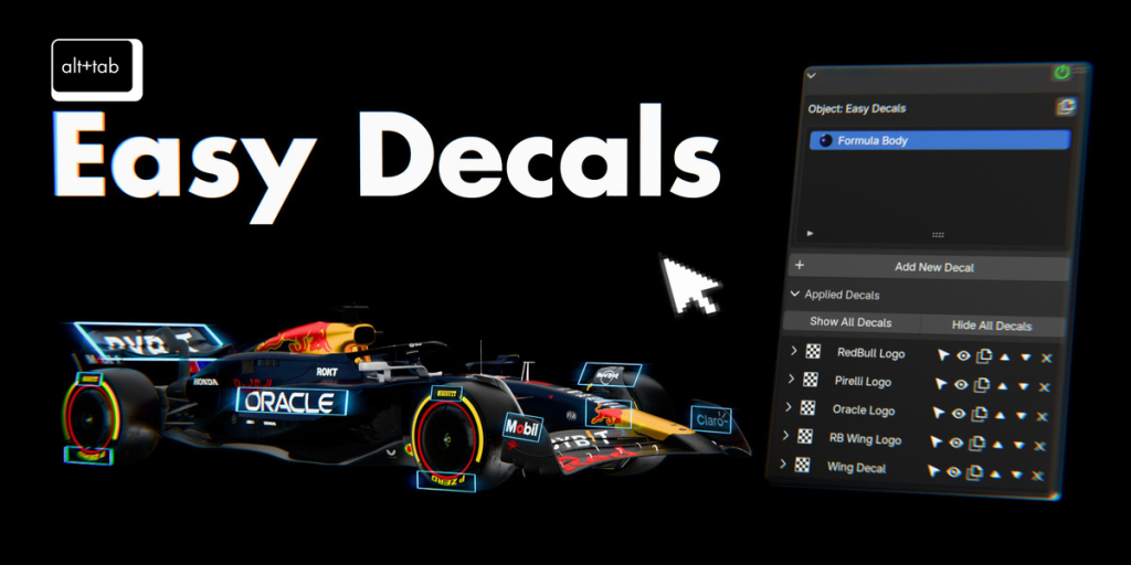 Blender插件 Alt Tab Easy Decals 简化贴图过程