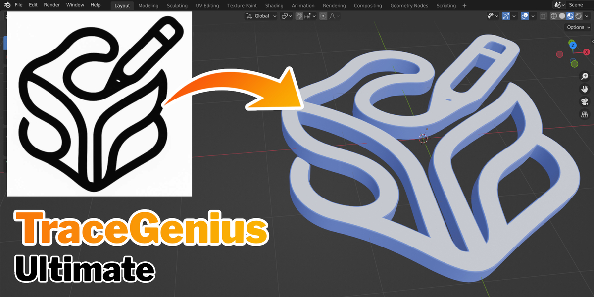 Blender 二维转三维插件 Tracegenius Ultimate 1.3
